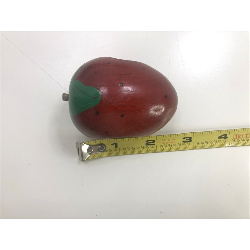 Vtg Set Of 6 Wooden Fruit Napkin Rings Hand Painted Apple Avocado Mango Etc - Picture 6 of 8